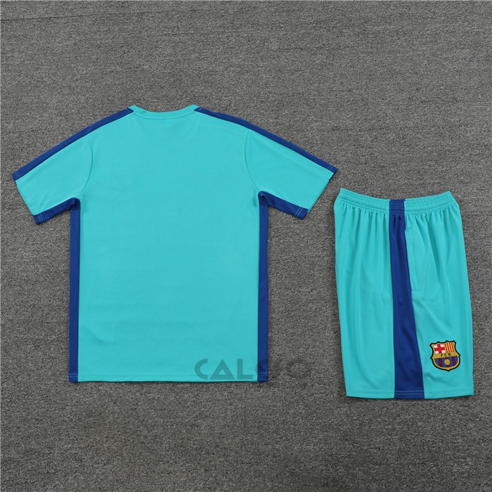 Tuta da Track FC Barcellona Manica Corta 2023-2024 Verde - Pantaloncini